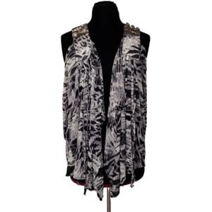 Boo Radley Embellished Semi Sheer Kimono Medium